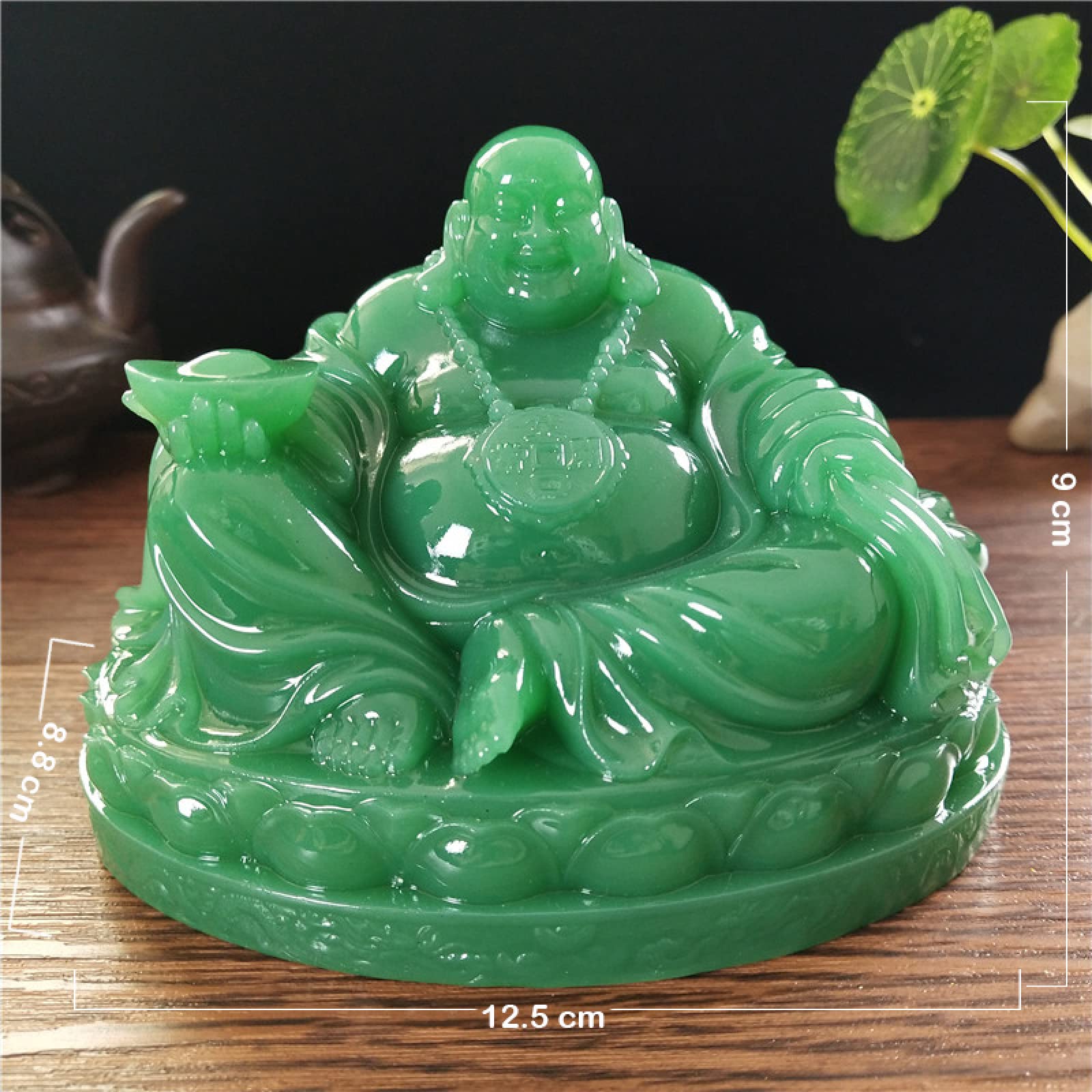 インド翡翠の仏像 甲州貴石細工『インド翡翠観音菩薩』ガラスケース付 | 東京書芸