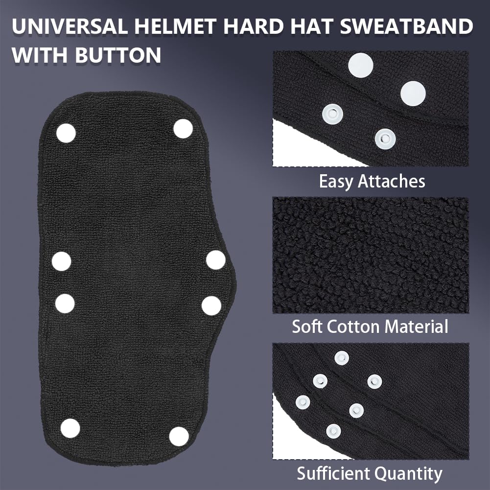 6 Bandeau Not Easy to Transpiration Noir Lavable pour Casque de Chantier Réutilisable avec Coussinets Absorbants à Pression Accessoire de Rechange pour Casque de Chantier