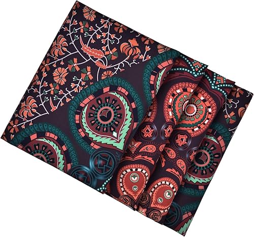 Miniatura 7 de Tapiz con diseño de mandala estilo bohemio, hippie y psicodélico, estampado de plumas de pavo real, para colgar en pared de dormitorio (36.02 x