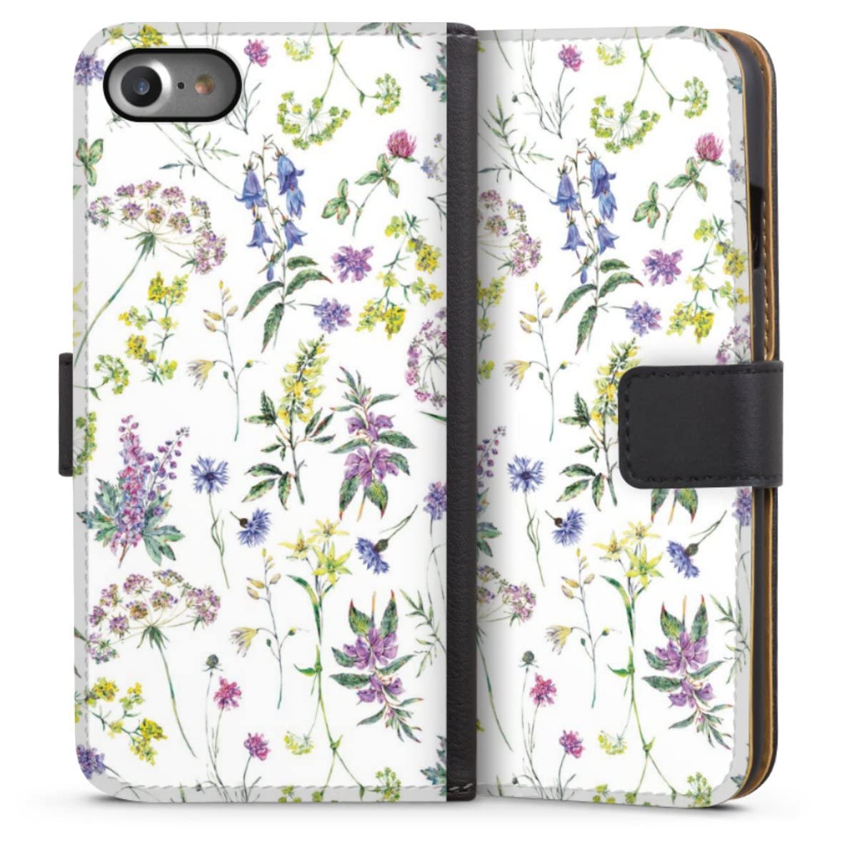 DeinDesign Etui Compatible avec Apple iPhone 7 Etui Folio Etui magnetique Nature Motifs Fleurs