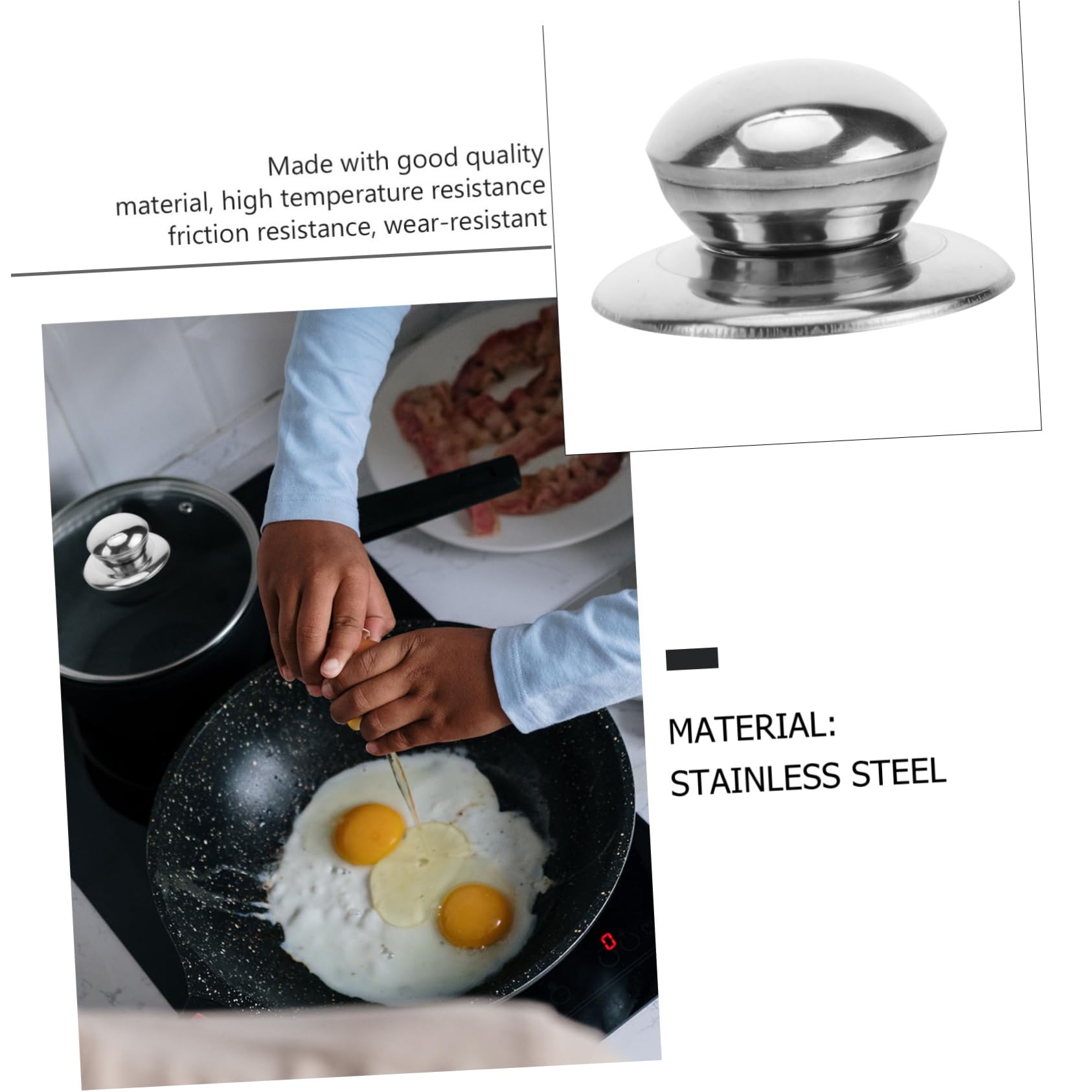 Garneck 2St Topfknopf ersetzen Topfdeckelgriff Ersatzgriff für Topfdeckel Kochutensilien aus Metall Topfknauf aus Metall Bratpfanne Backform Topfdeckelknopf Universal- handhaben Herd