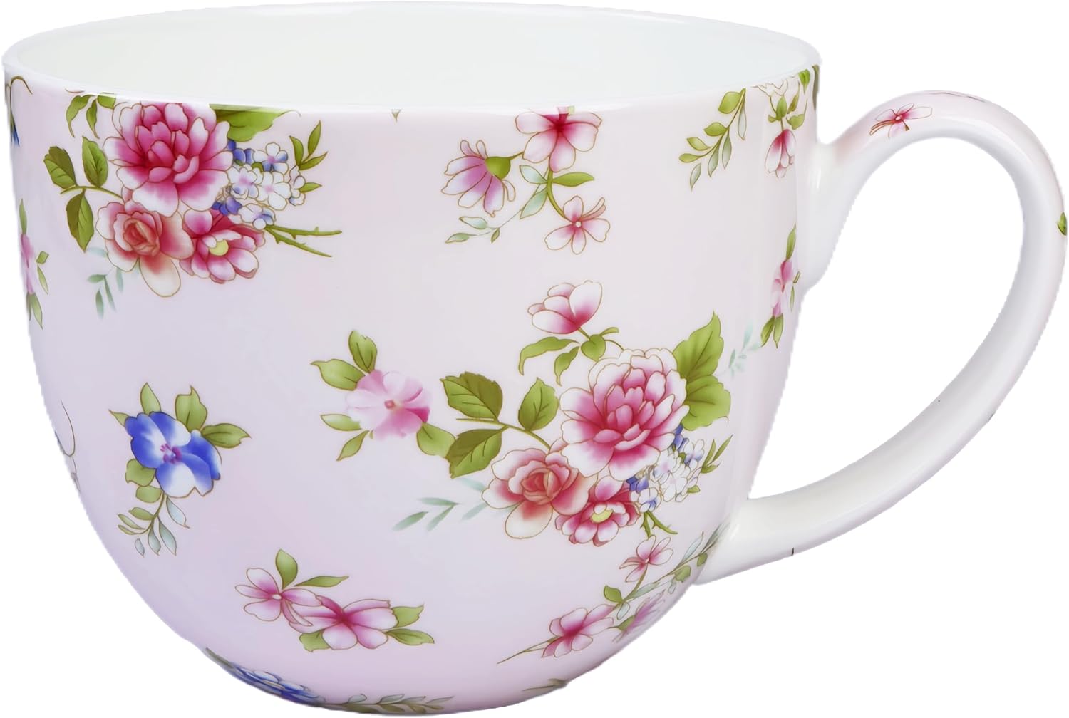 17oz Bone China Floral Mug Bone China Coffee Mugs Bone Teacup Christmas Mugs Birthday Gifts for Women Mom Friends Coworker