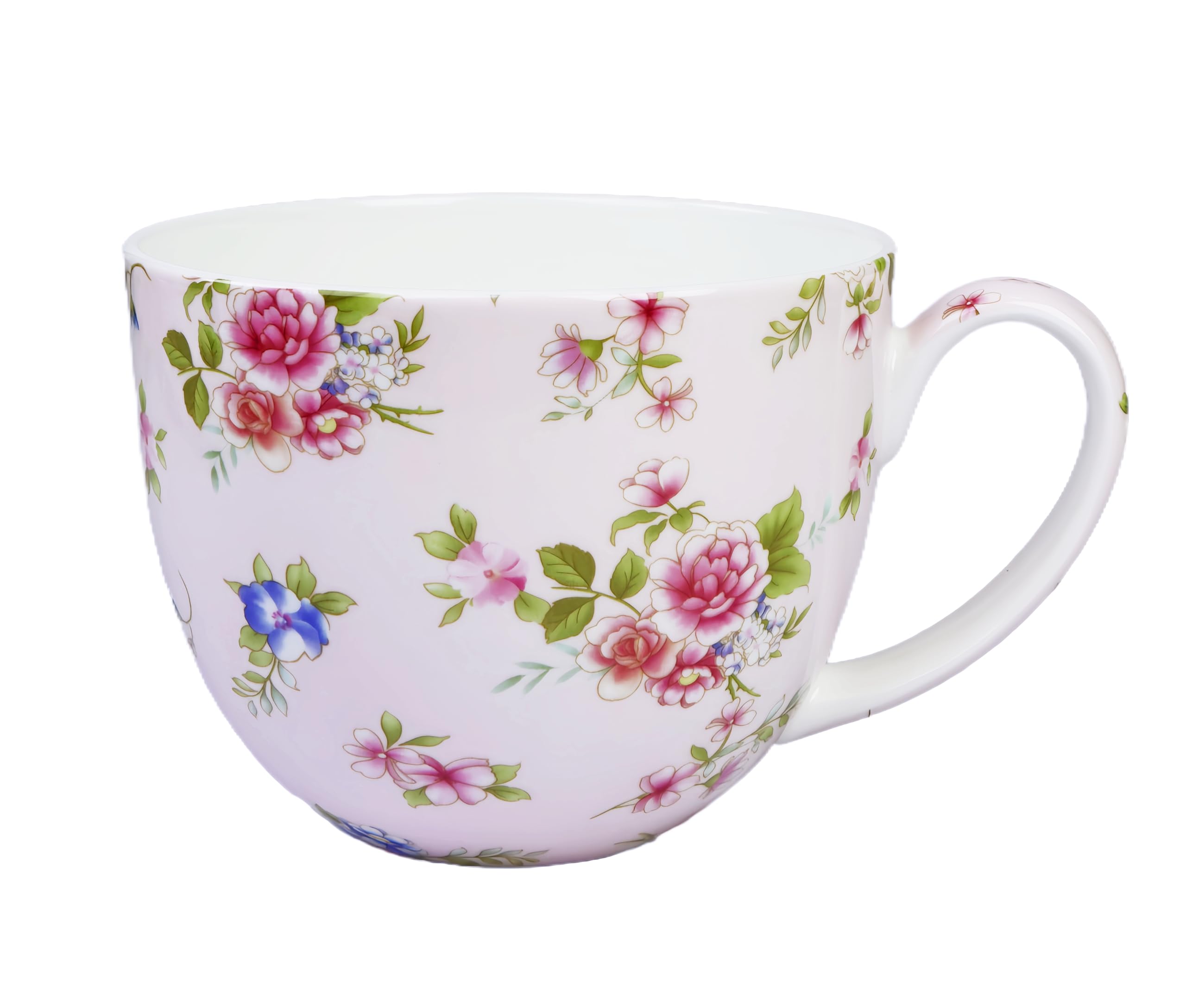 LJIMICAORO 20oz Bone China Floral Mug Bone China Coffee Mugs Bone Teacup Christmas Mugs Birthday Gifts for Women Mom Friends Coworker