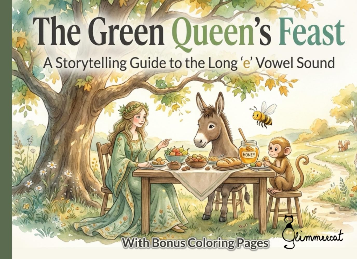 The Green Queen’s Feast: A Phonics Story for the Long “E” Vowel Sound (ee, ea, ey) — With Bonus Coloring Pages