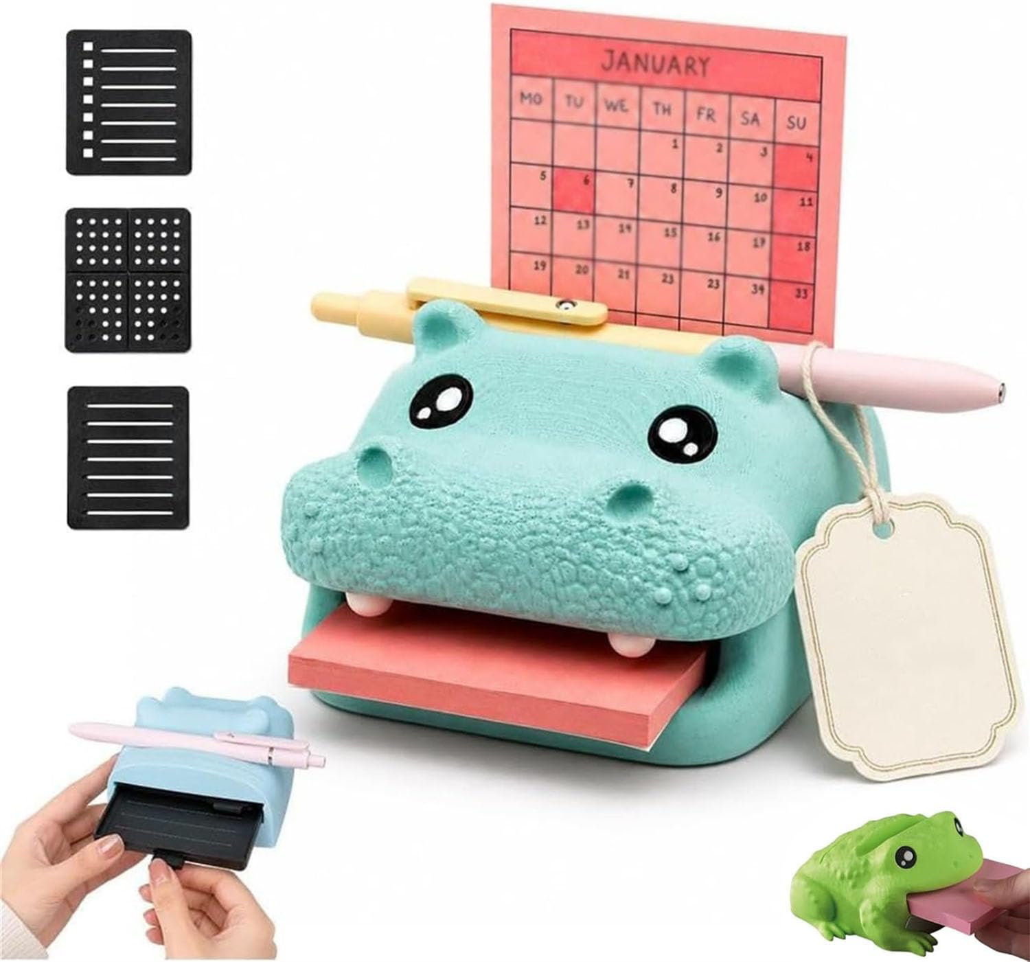 Desk Organizer Sticky Note Holder|Frog Desk Organizer with Pen Rest (#2)
