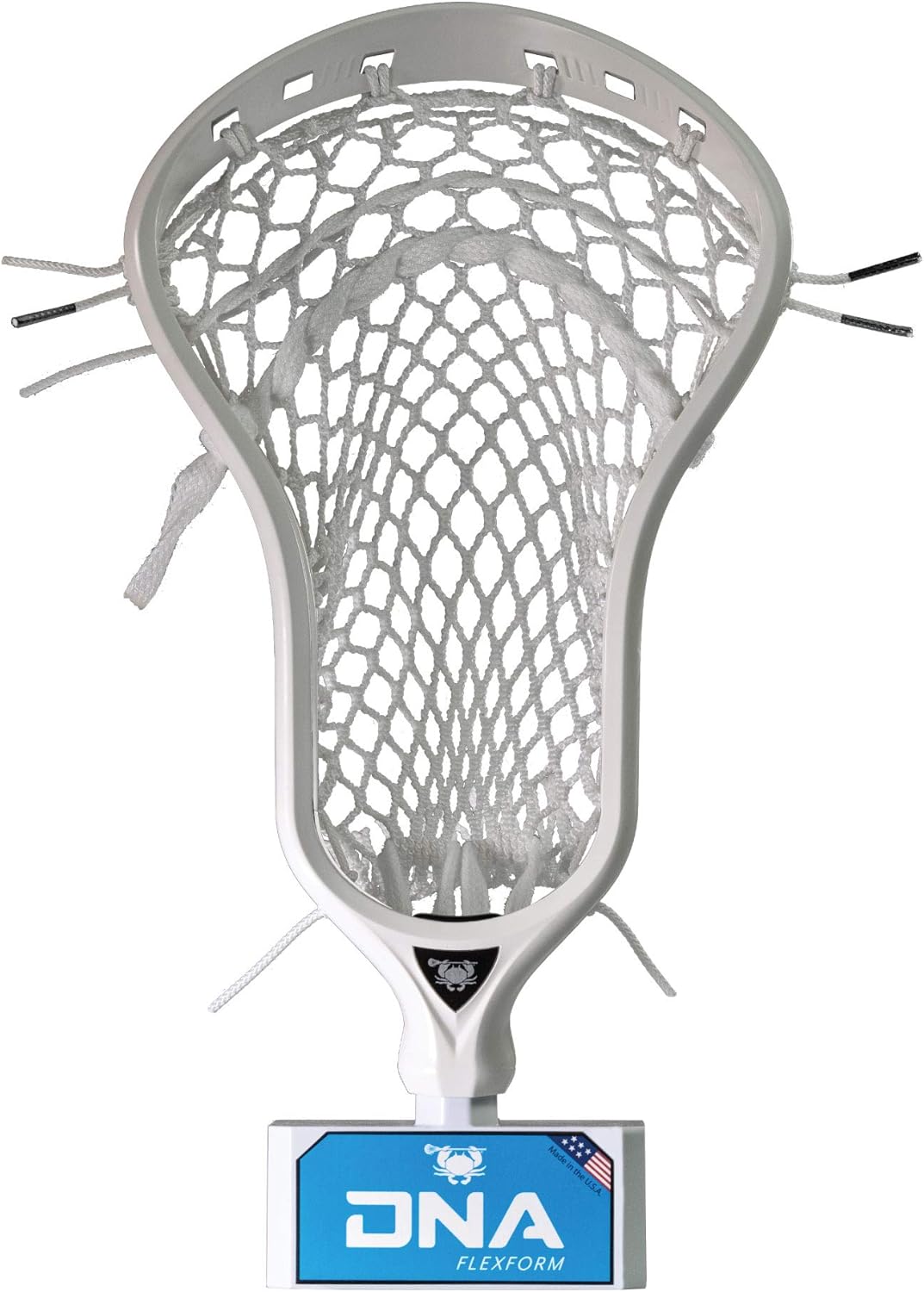 ECD Lacrosse - DNA Strung Lacrosse Head - White - Elite Pocket - Hero 2.0 - Black Striker : Sports & Outdoors