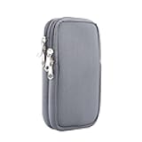 Neoprene Cell Phone Holster, Dual Layer Sleeve Wallet Case for Samsung Galaxy S23 Ultra S23+ S22 Ultra S21 Ultra S21+ S20 FE S20 Ultra S20+ Note20 Ultra A03 A53 A54 A13 A04 A34 A33 A52 A73 (Gray)