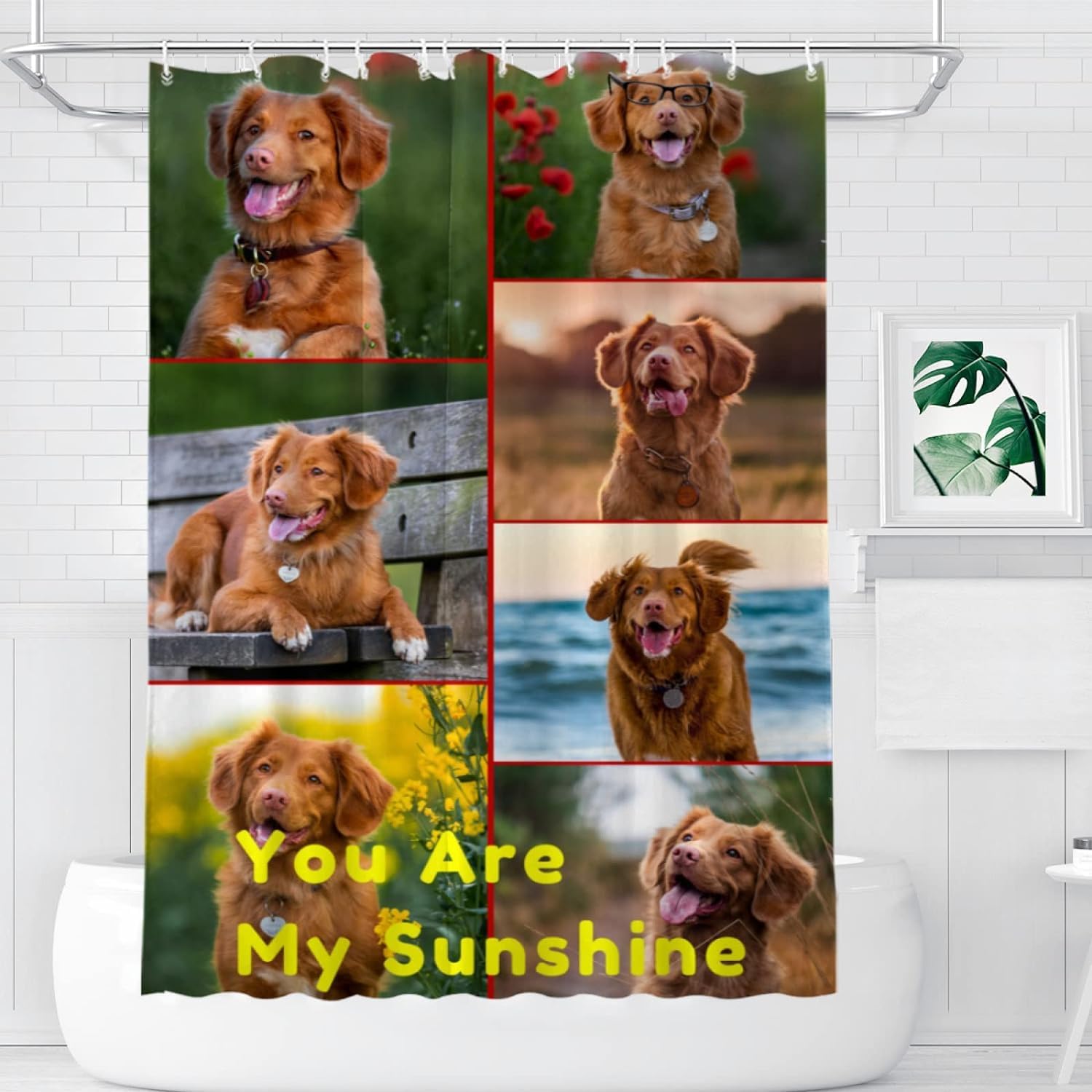 Custom Shower Curtain for Bathroom Photo Personalized Shower Curtain DIY Heavy Duty Custom Shower Curtain Personalized Fabric Bath Curtain Funny Bath Curtains with Hooks 69x75