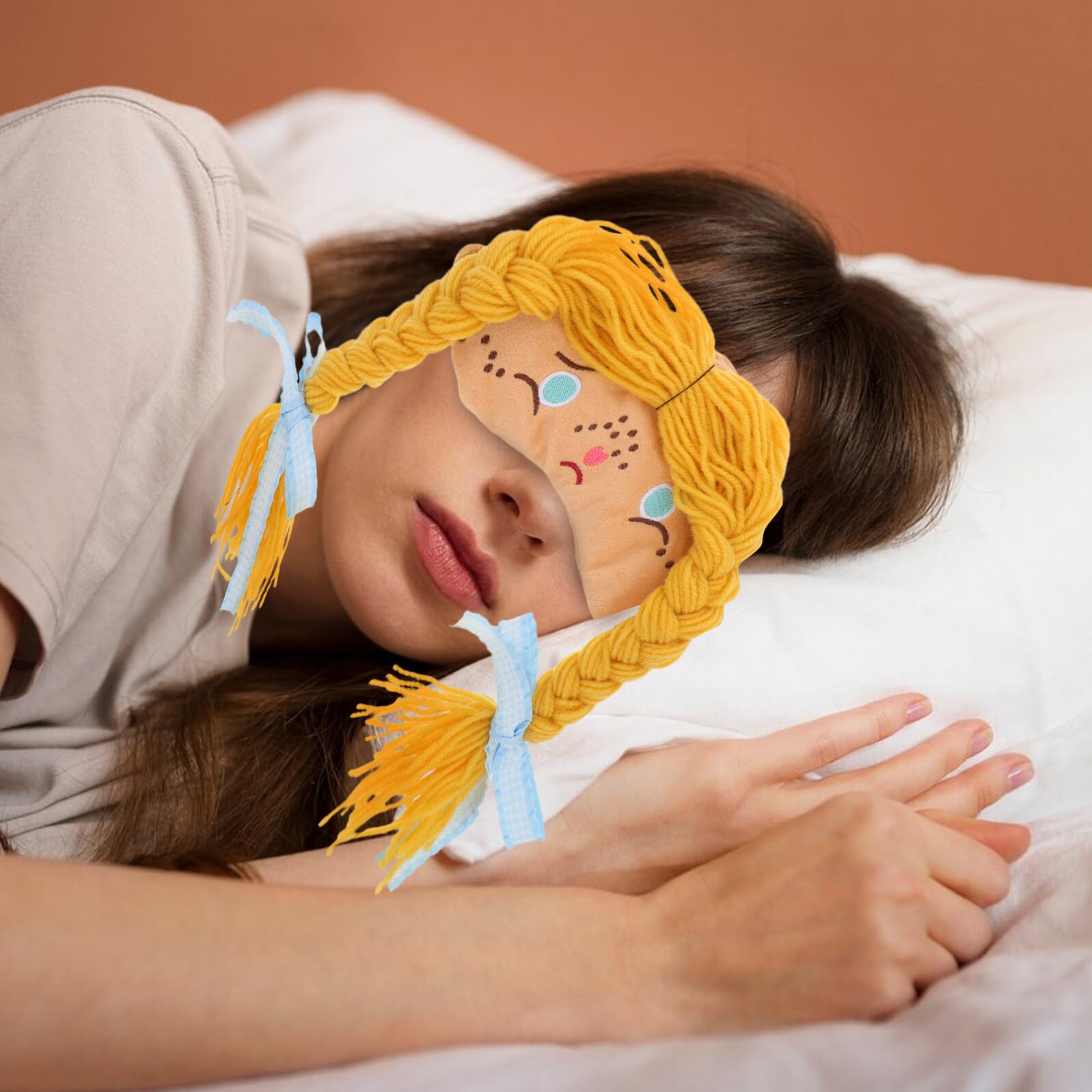 IMIKEYA Masque de Sommeil Occultant pour Filles Motif Cartoon Mignon Tissu Doux et Ajustable Cache-Œil Léger Anti-Lumière pour Sieste Voyage et Relaxation