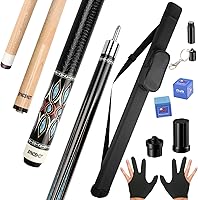 Vista 1 de Professional Pool Cue Stick with Hard Case, 58" Canadian Maple Billiard Cue & 12.5mm Multi-Layer Rainbow Tip, Pool Cue Set with 3 Accessories