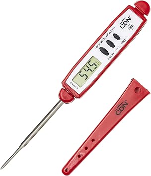 CDN ProAccurate Instant Read Digital Pocket Thermometer with 2.75" Stainless Steel Tip for Accurate Temperature Measurement, Red DT450X-R