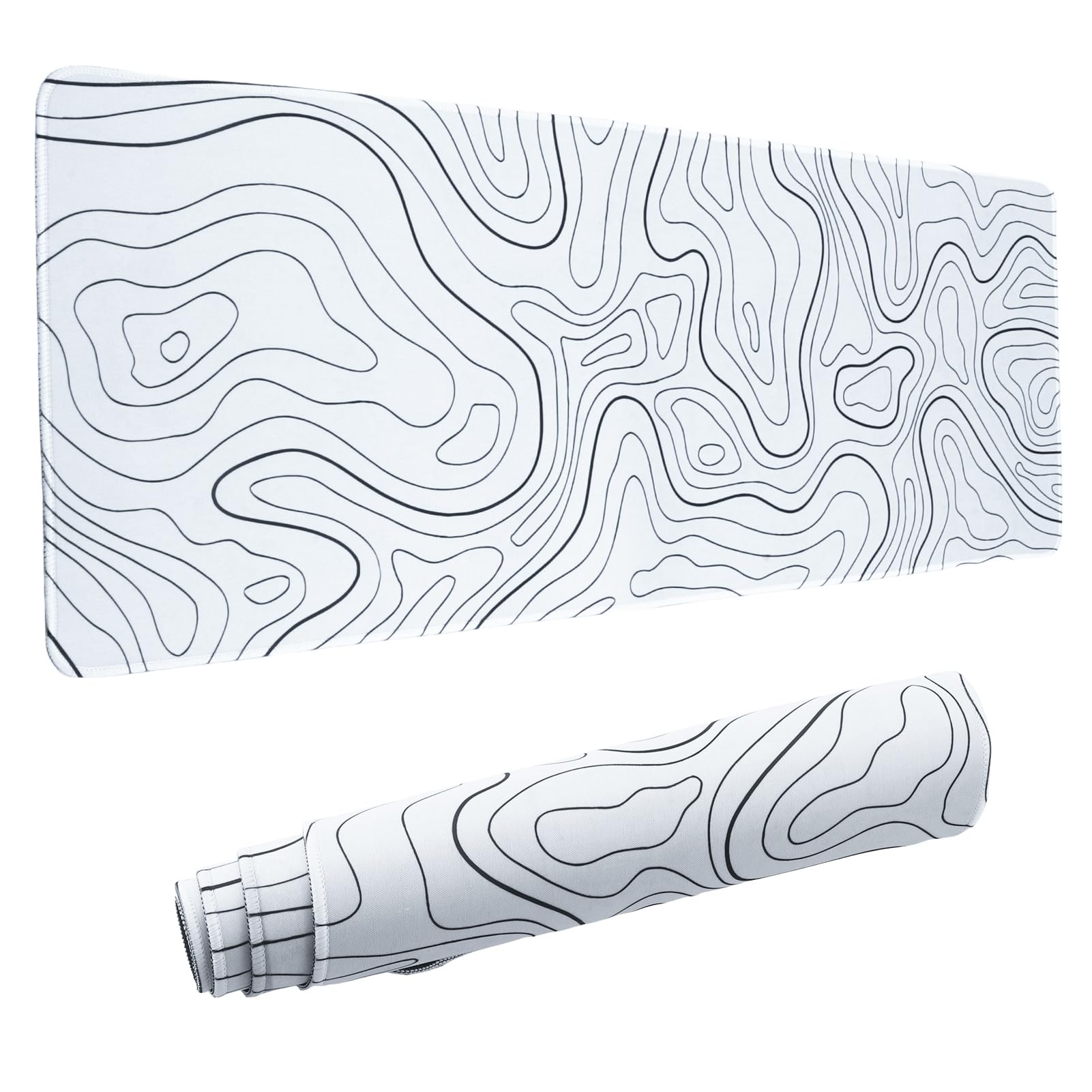 Grand Game Tapis de Souris Terrain Noir et Blanc avec Base en Caoutchouc Antidérapant Extended XXL pour Joueurs ÉrigezVo