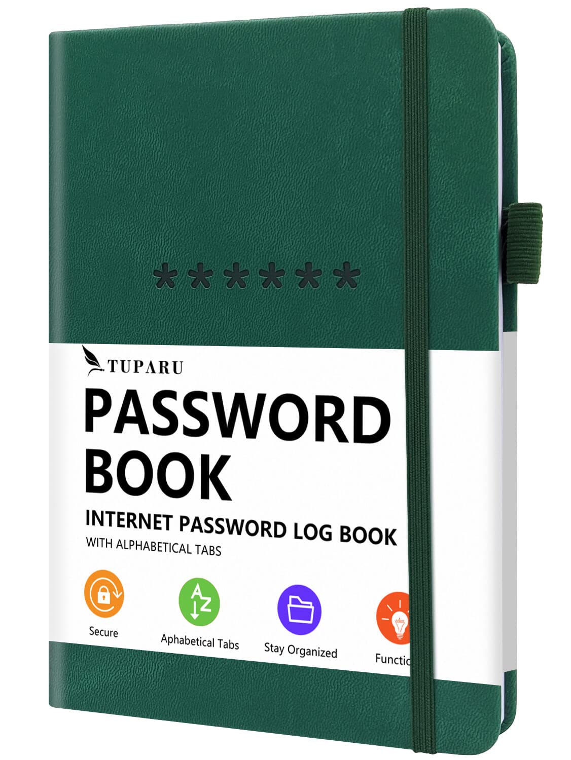 Password Book with Alphabetical Tabs – Hardcover Internet Address & Password Organizer – Password Keeper Notebook for Computer & Website – 5.2 x 7.6" Log-in Password Journal w/ Thick Paper (Earth