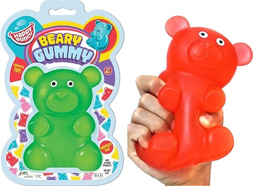JA-RU Juguete de oso de gomita jumbo (1 unidad surtido), juguete elástico para apretar y aliviar el estrés y juguete sensorial. Juguetes para