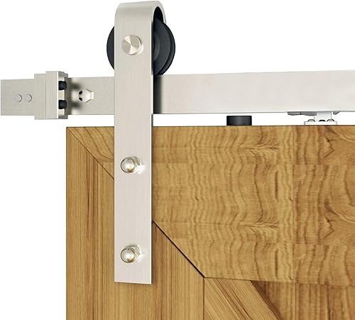 TSQ04 - Herrajes para puerta corrediza de granero de níquel cepillado