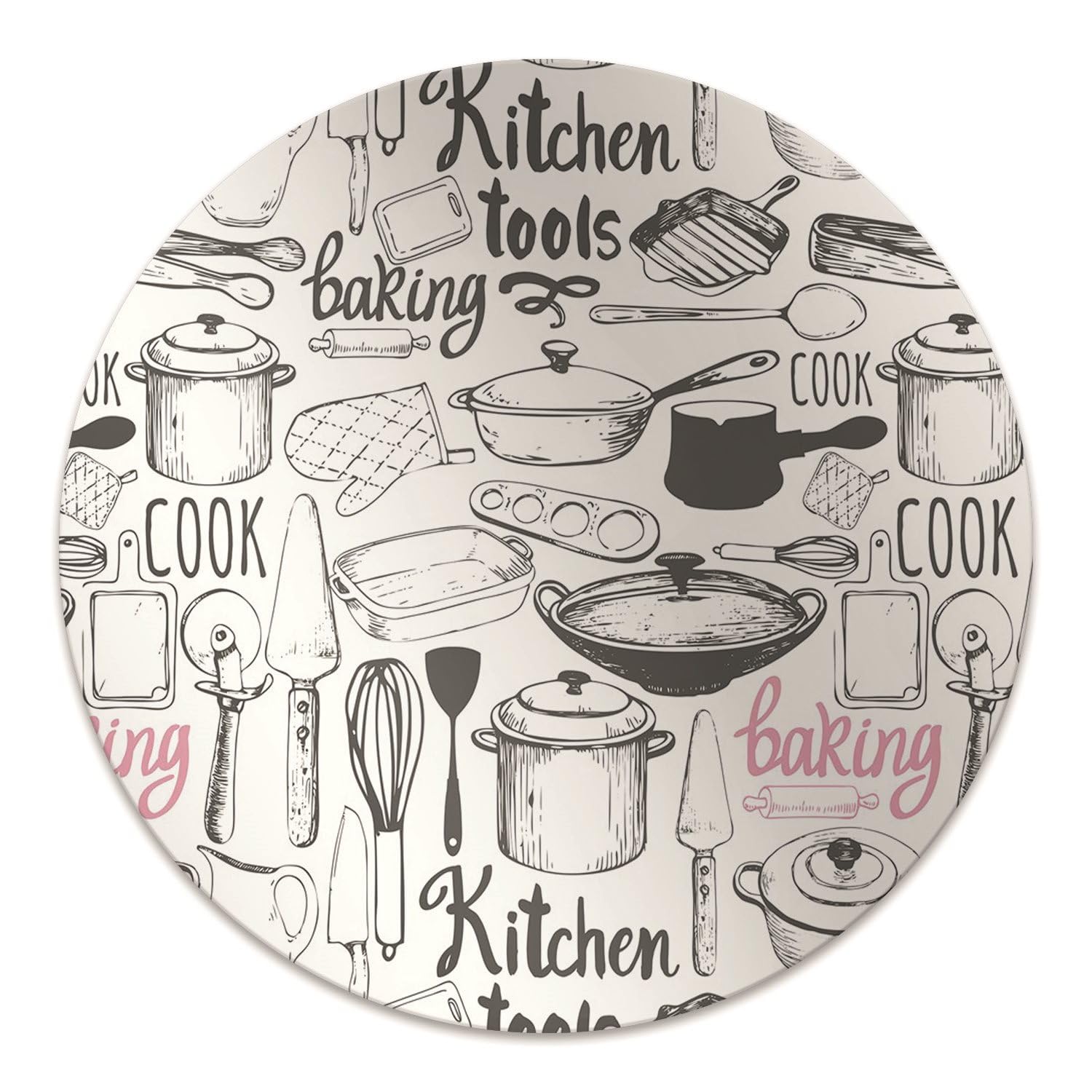 Tapis Chaise ø100 cm avec motifs de cuisine pour protéger le sol de la maison avec style