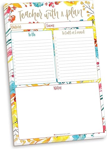 bloom daily planners Bloc de planificación de lista de tareas para maestros, regalo de agradecimiento para profesores, organizador diario y semanal,