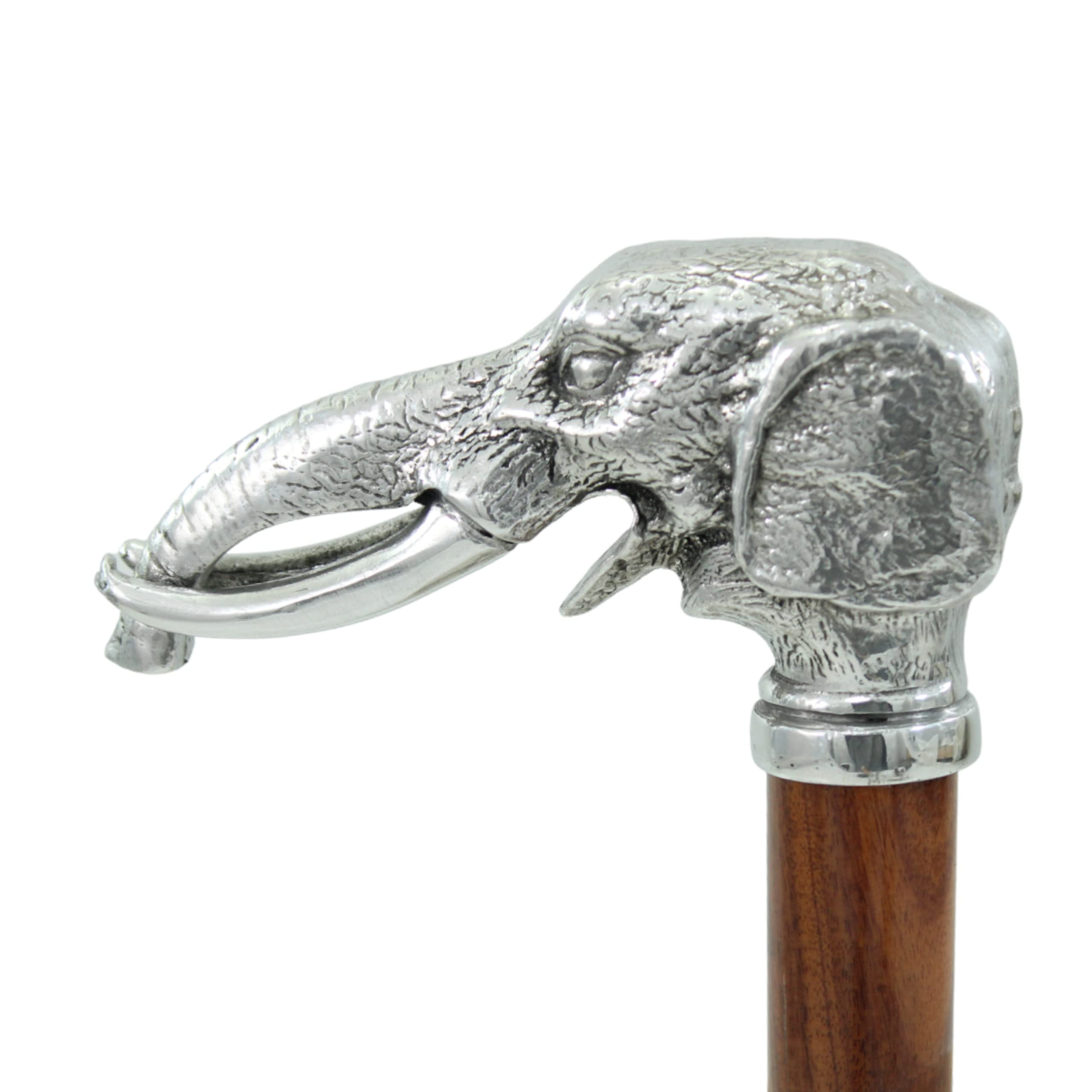 Bastón (estaño Macizo y Madera de Metal Plateada), diseño de Elephant