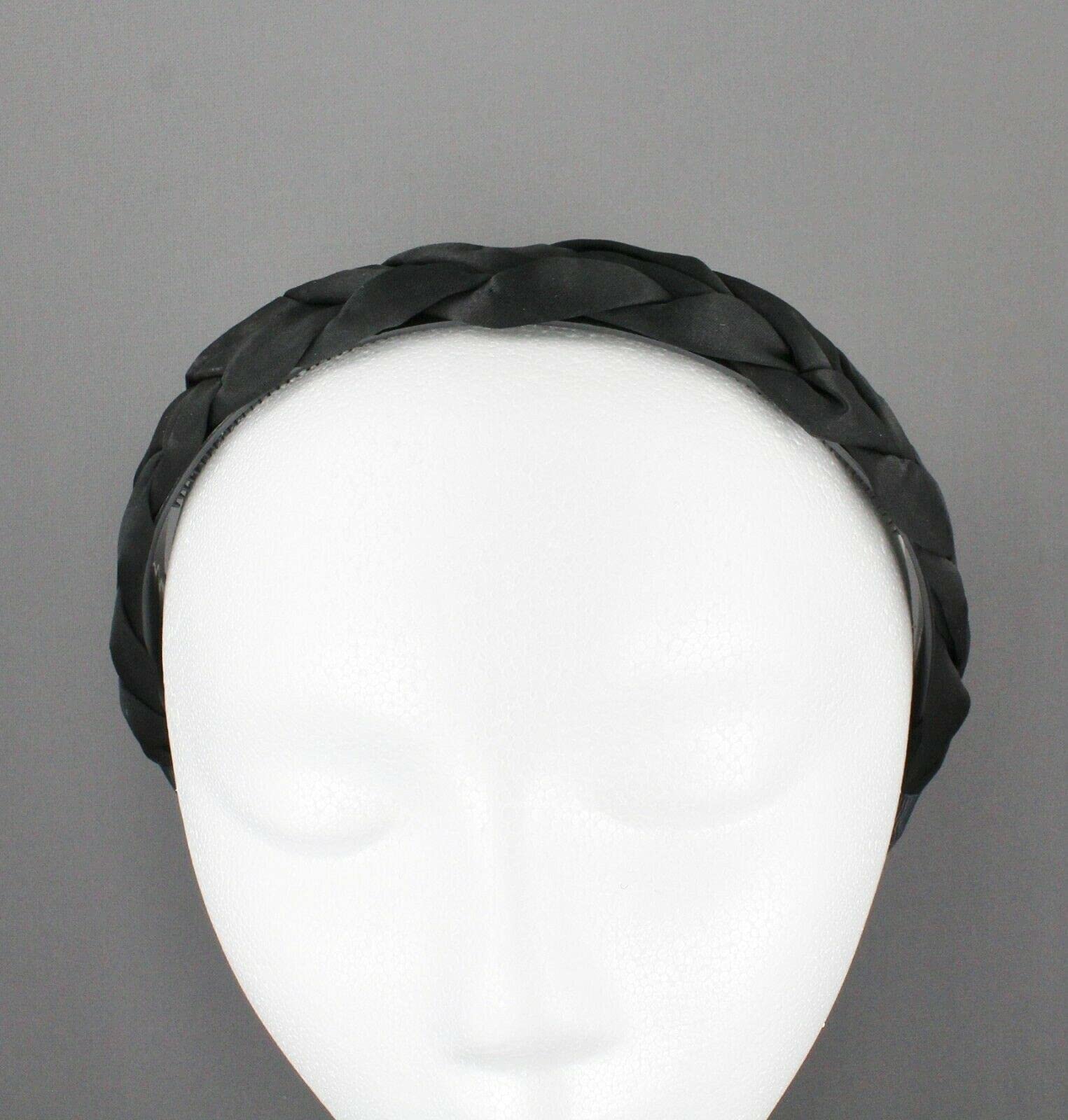 Amazon.com : Black Satin Braided Headband Soft Fabric Covered Band