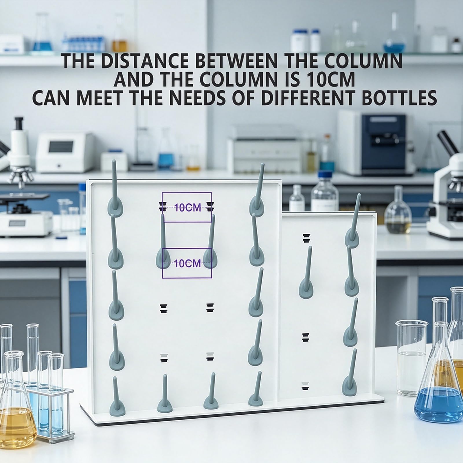 Séchoir Mobile pour matériel de Laboratoire, avec Tige d'égouttage Amovible et portée adaptée aux instituts de Recherche.
