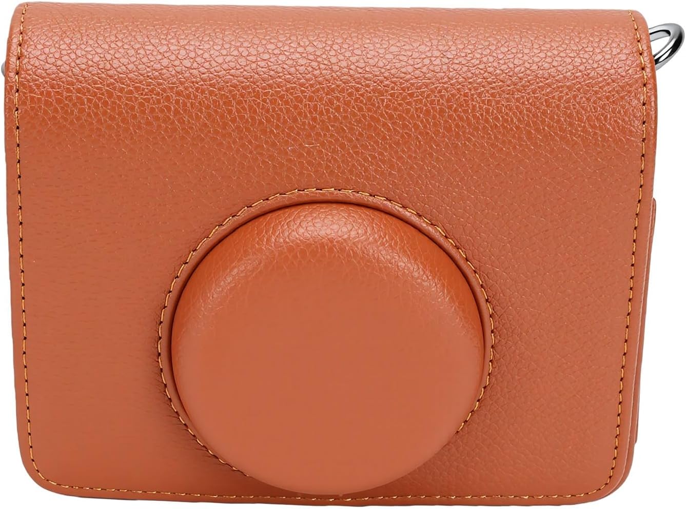 Skin Friendly PU Leather Camera Case with Magnetic Closure for Mini Instant Camera Portable 13x11x6cm (Brown)