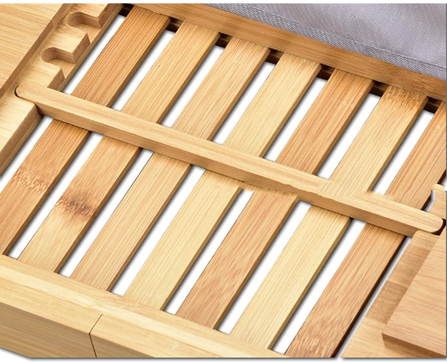 Scaffale per vasca da bagno in bambù per vasca da bagno, mensola retrattile antiscivolo per vasca da bagno (70 x 22 cm)