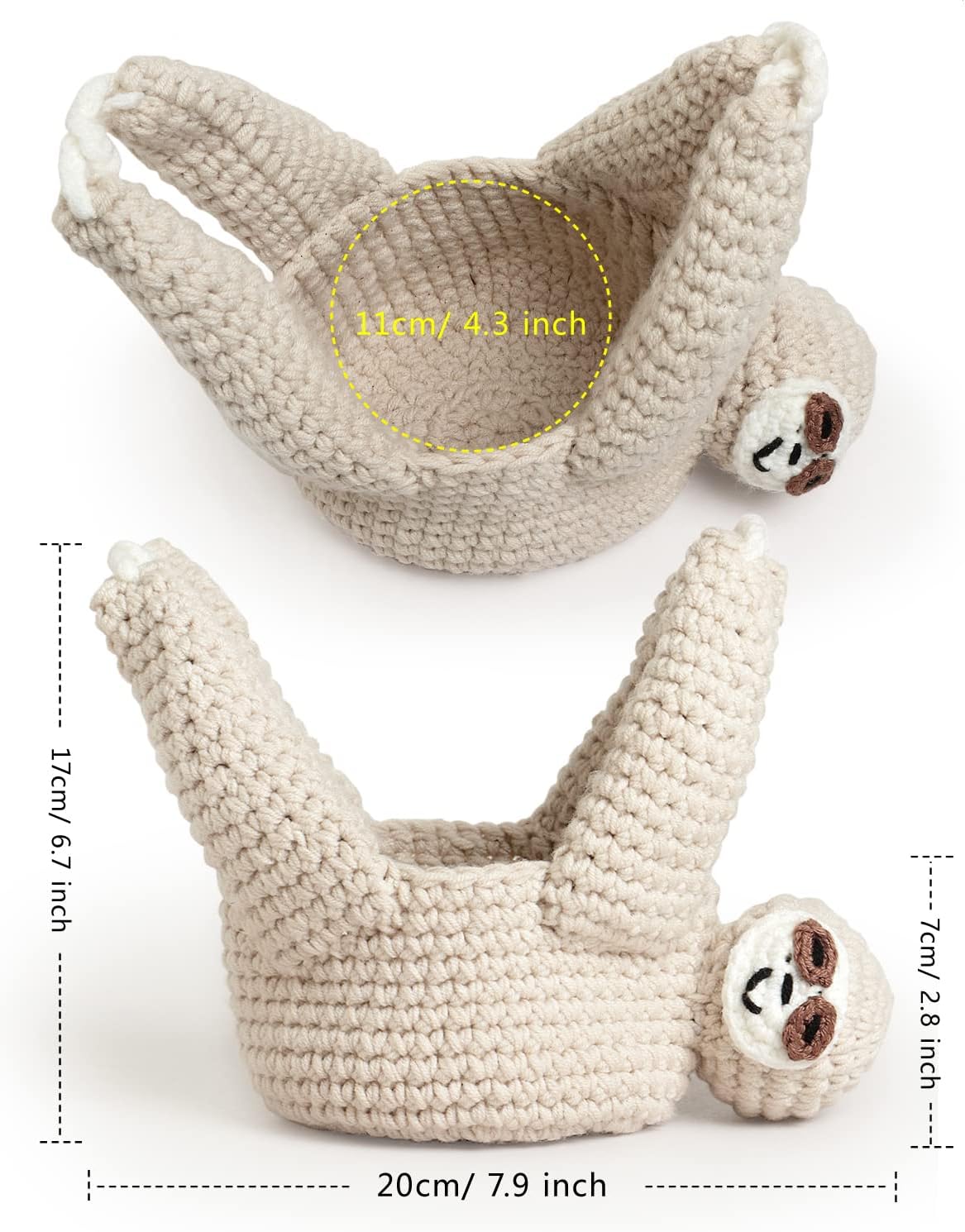 Sloth Gifts Sloth Plant Hanger for Succulent Pot Hanging Planter for Plant Lovers Home Decor Planter Macrame Plant Hanger | 5 Inch Plant Holder