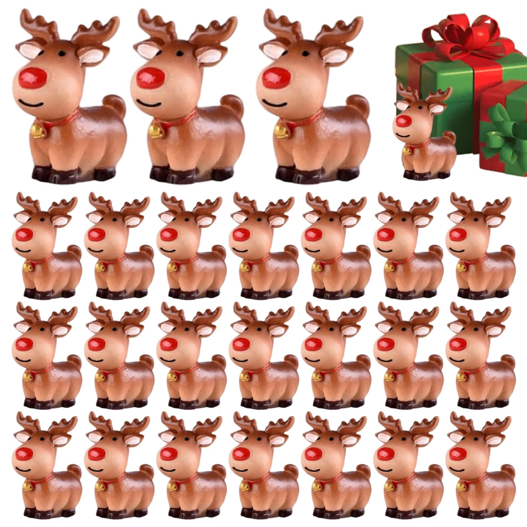Mini figurines de rennes mignonnes pour remplissage de sacs cadeaux de Noël et fêtes