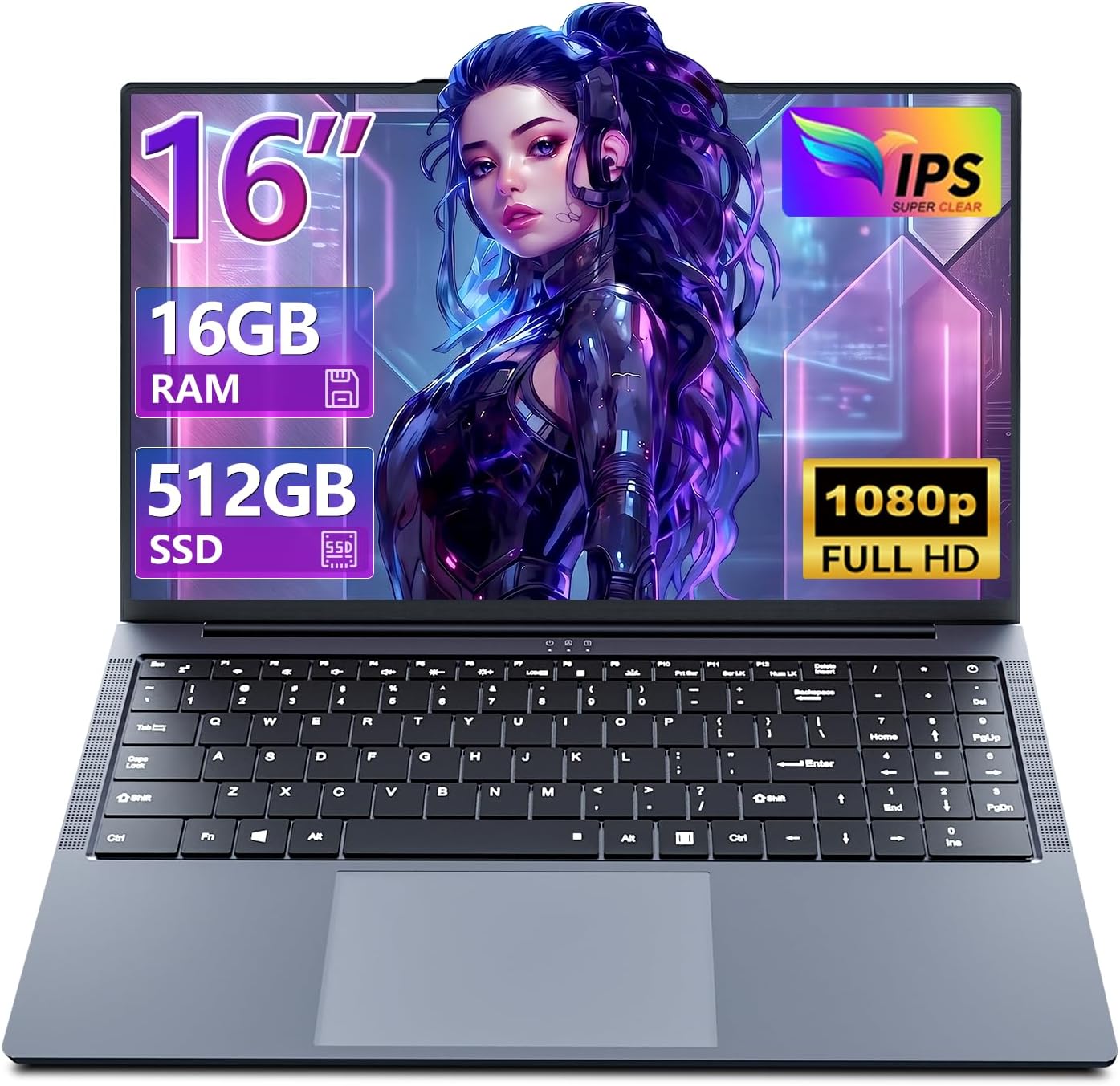 Gaming Laptop 16GB RAM 512GB SSD, Traditional Laptop Computers with Core i5 (Up to 3.60 GH) 16″ IPS FHD 1920 * 1200, Laptop Computer for Students/Business with Backlit Keyboard