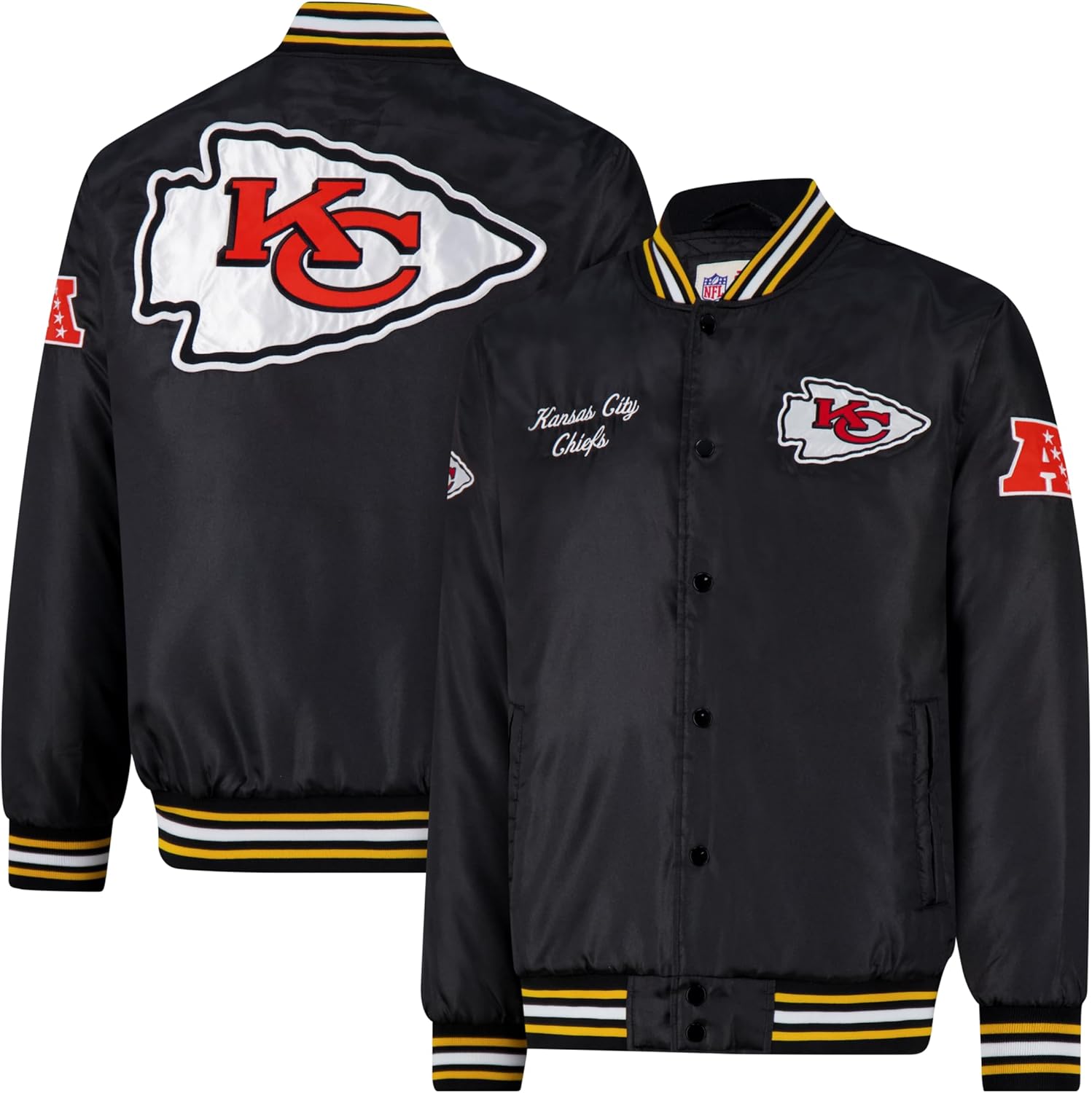 Ultra Game Mens NFL Official Supreme Satin Jacket