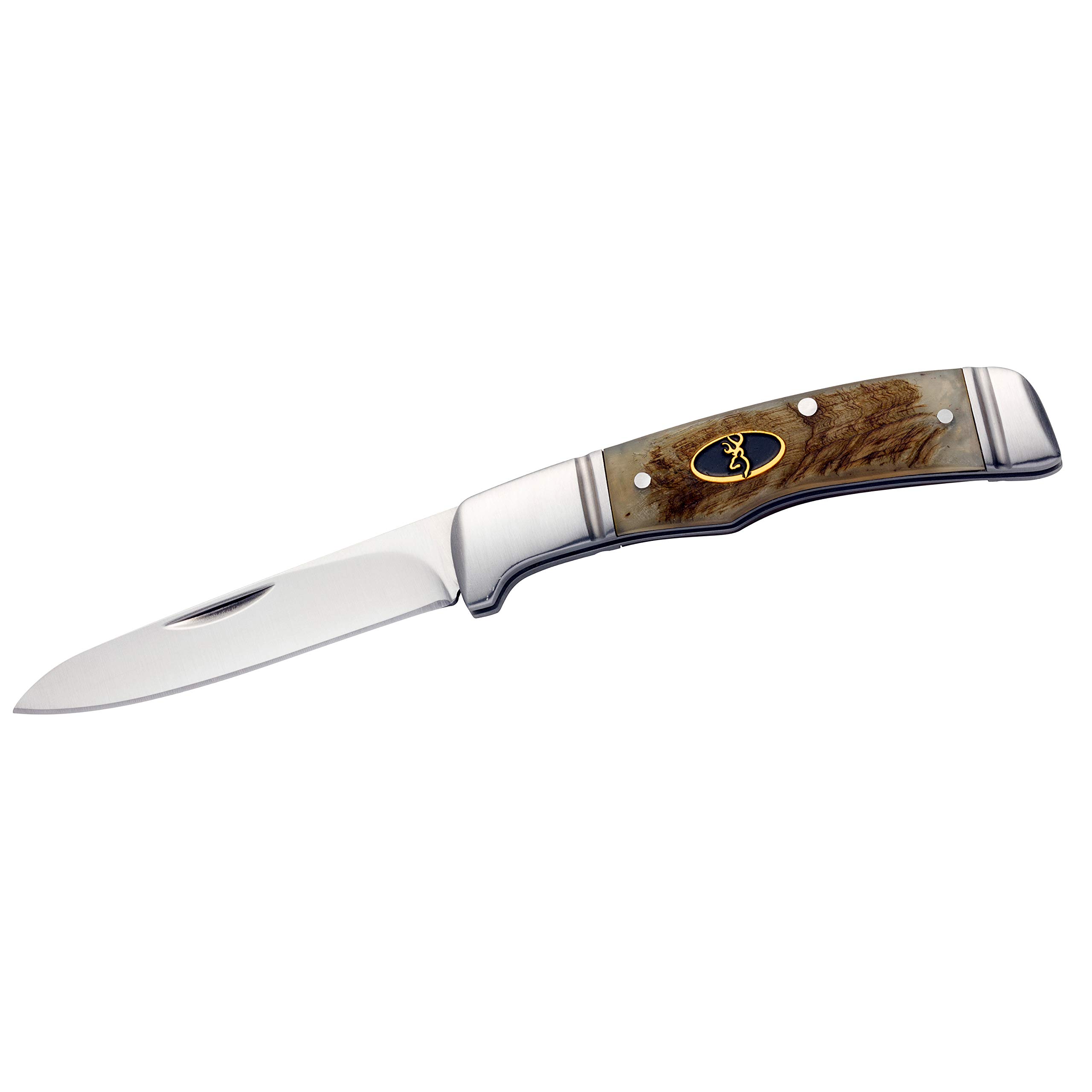 Browning, Joint Venture Knives, Sheep Horn, 1 Blade, 2" Blade, Drop Point Blade, Brown, Boxed