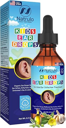 Natrulo Gotas naturales para los oídos para tratamiento de infecciones de oído para niños, gotas de aceite orgánico para niños, alivia dolores de