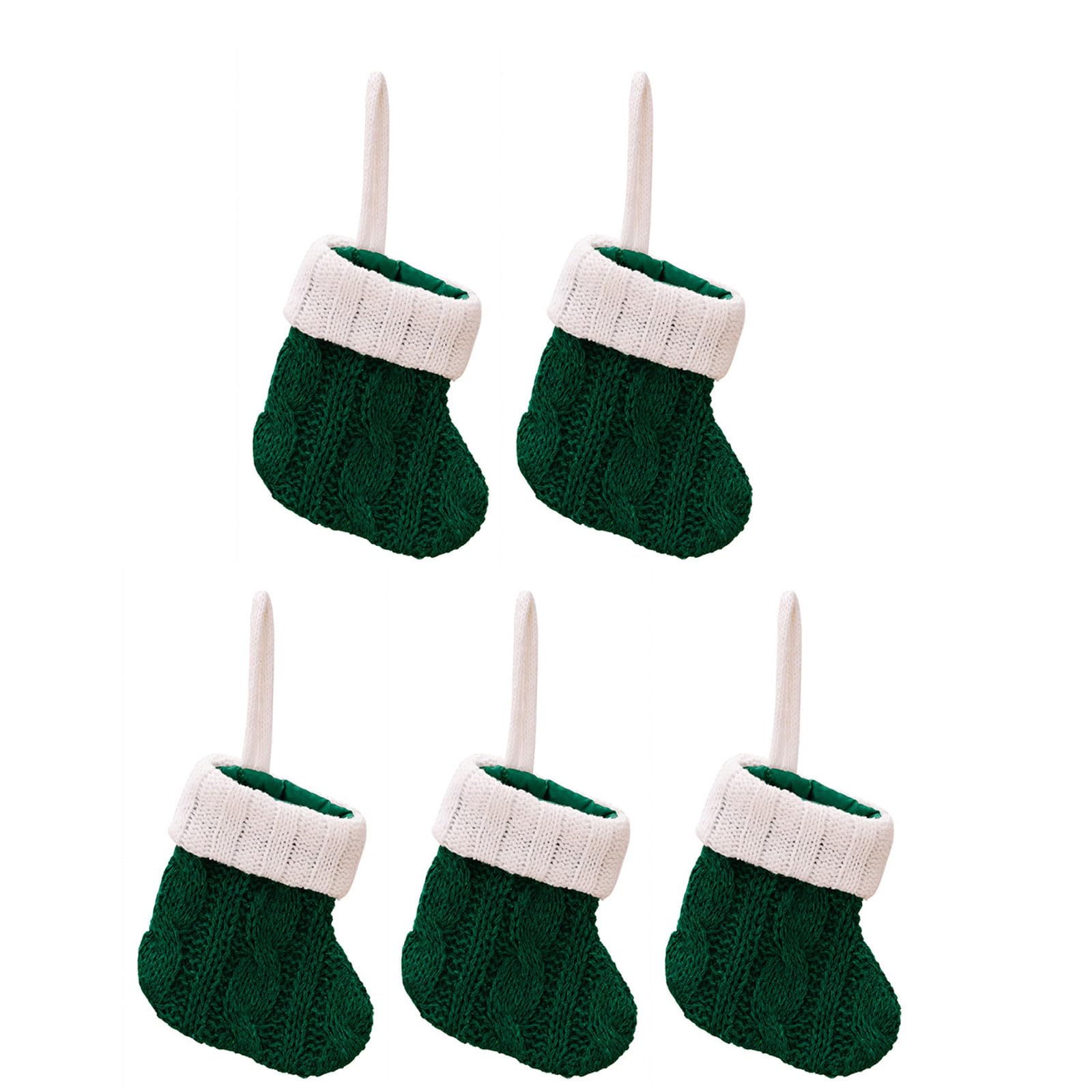 Buxuaaaa Multicolor Christmas Socks Christmas Knitting Stocking Tree Pendant Decoration For Home Gift Green Knitted Sock