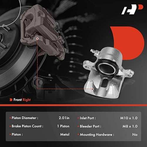 Miniatura 2 de A-Premium Conjunto de pinza de freno de disco sin soporte compatible con modelos Mazda seleccionados - Miata 1990 1991 1992 1993 1.6L - Lado