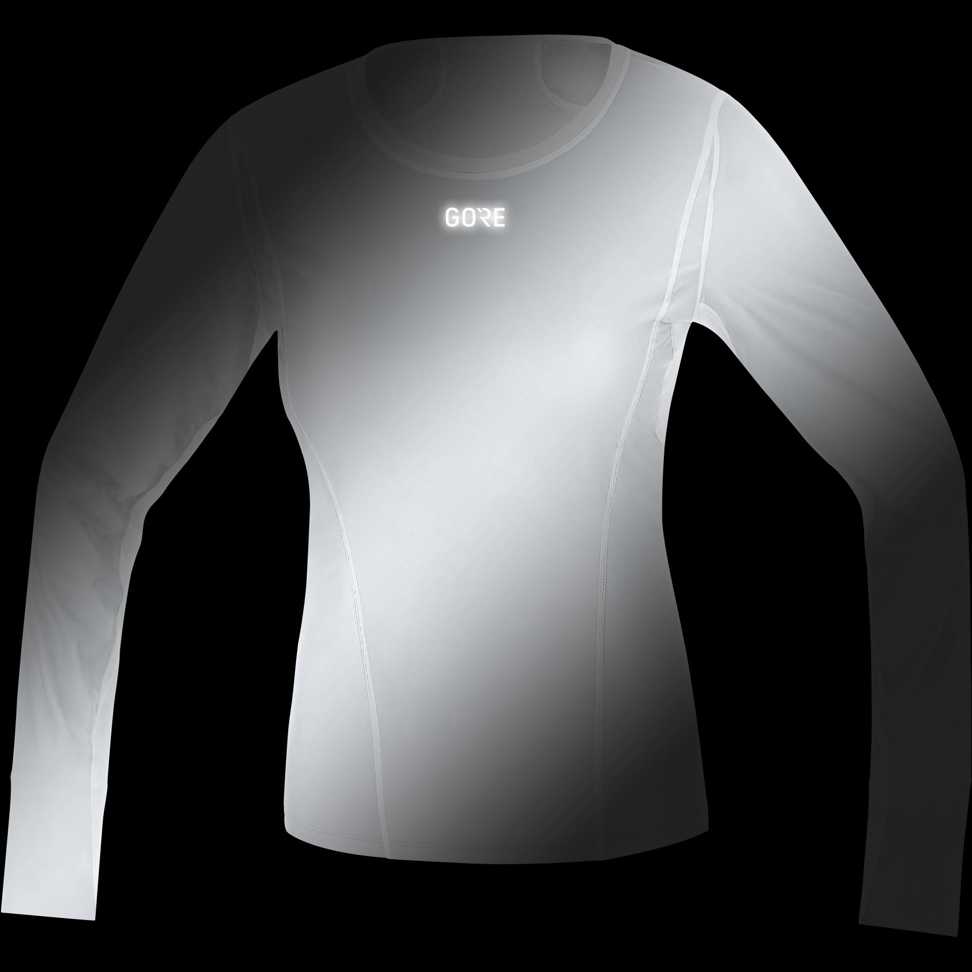 GORE WEAR Koszulka wiatroszczelna z długim rękawem damska, Multisport, GORE WINDSTOPPER, 36, Jasnoszary/Biały