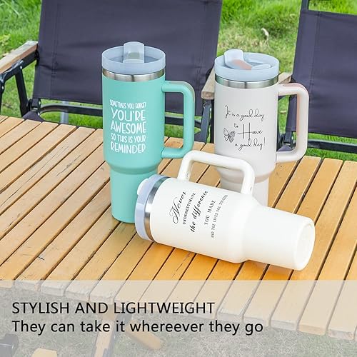 Miniatura 5 de Regalo de agradecimiento para mujeres, regalos inspiradores de cumpleaños para mujeres, regalos de jubilación para mujeres, vaso de 40 onzas con asa