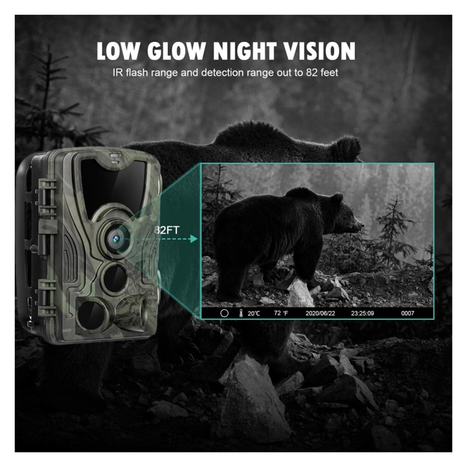 Cámara Vida Silvestre Cámara De Caza For Exteriores, 24MP, 1080P, Batería Litio 5000 MAh, Observación Visión Nocturna, Seguridad For El Hogar, Huerto Y Granja Monitoreo Confiable Preciso