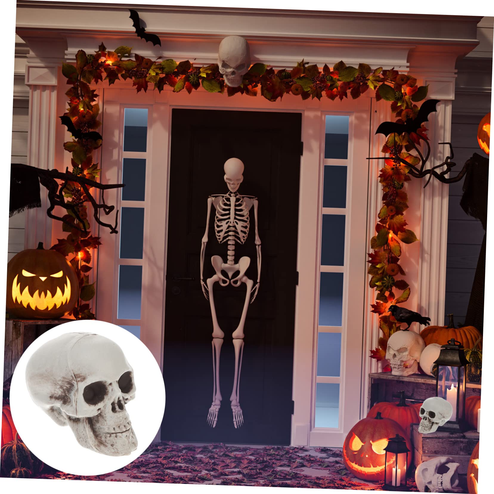 TOPBATHY 36 Pz Modello Di Teschio Di Simulazione Decorazioni Della Testa Di Scheletro Teschi Realistici Scheletri Di Halloween Teschi Scheletrici Arredamento Del Cranio Santificare Plastica