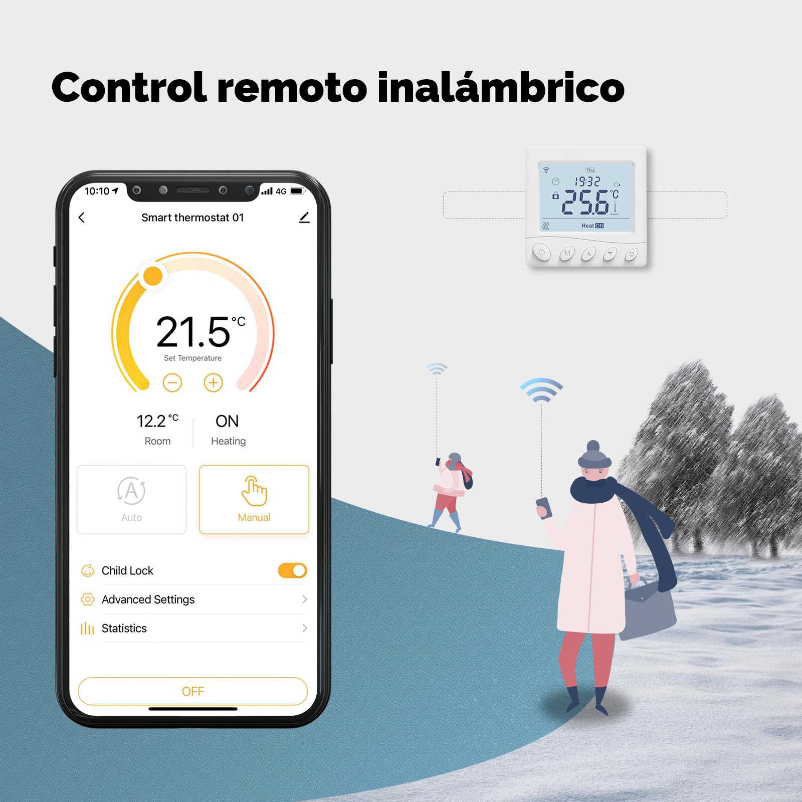 MOES Termostato WiFi Controlador de Temperatura Ambiente programable para C | aldera de Gas Temperatura Humedad Tuya/Smart Life App Control inalámbrico Alexa/Google Home