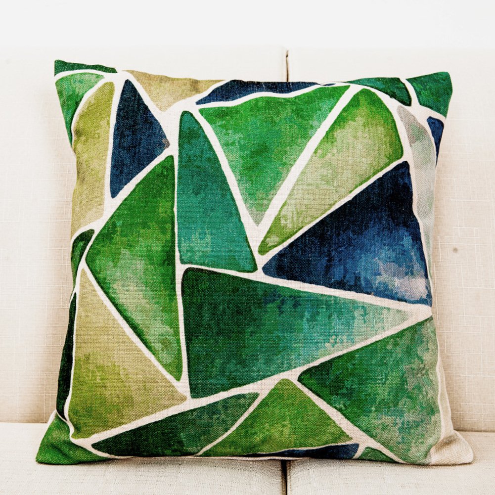 Coussin de feuilles aquarelle 50x50 pour corriger la posture assise sur un canapé plat