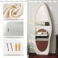 Vista 3 de Espejo de longitud completa, espejo irregular de 63 x 24 pulgadas, espejos grandes de longitud al suelo montados en la pared, espejos de pie