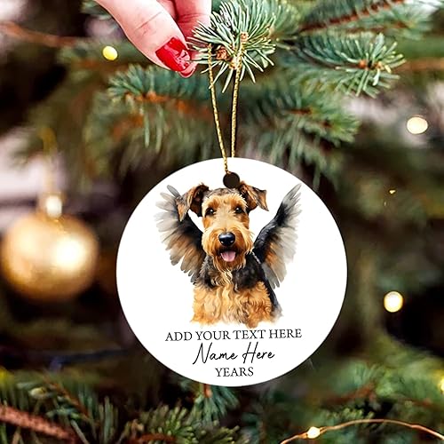 Vista 173 de Adorno conmemorativo personalizado de Bulldog Inglés – Alas de ángel, regalo de Navidad personalizado para perro, mamá y papá Adorno de Bulldog