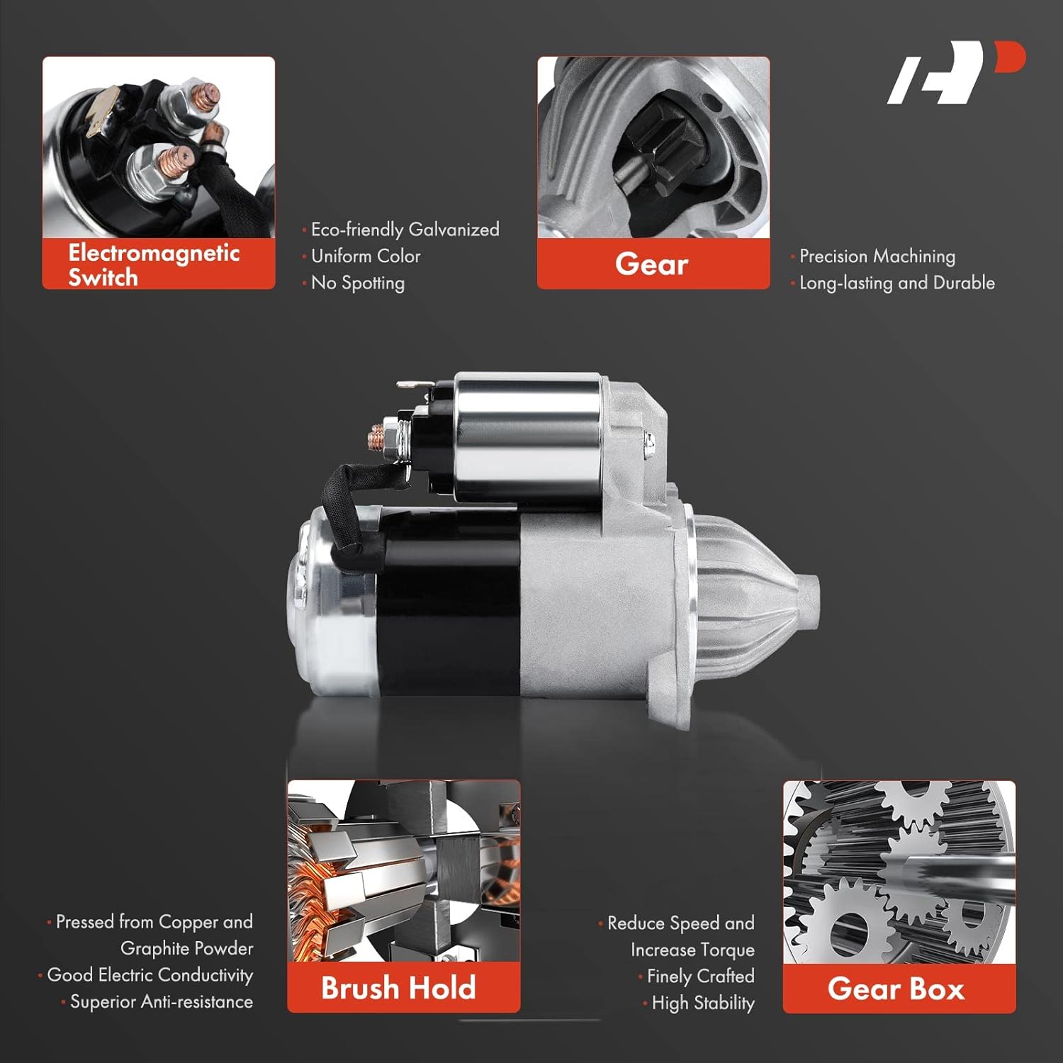 A-Premium Starter Motor Compatible with Dodge Colt & Hyundai Elantra, Sonata & Mitsubishi Eclipse & Eagle Talon & Plymouth, 12V 1.2KW 8 Teeth Clockwise, Replace# 3610032530, 3610032520, M001T70481