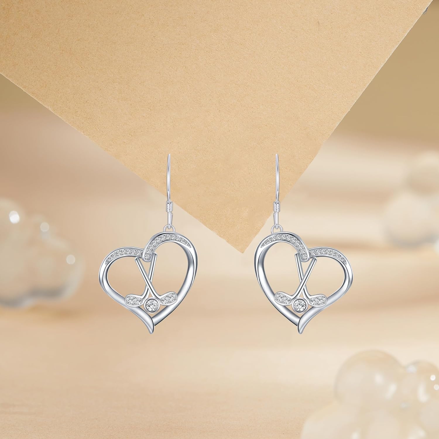 Golf/Tennis Earrings for Women Golf Gifts 925 Sterling Silver Funny Golf Balls New Years Earrings for Women Golf Accessories Womens Golf Sports Dangle Earrings Zircon Jewelry for Women Gifts - Image 3