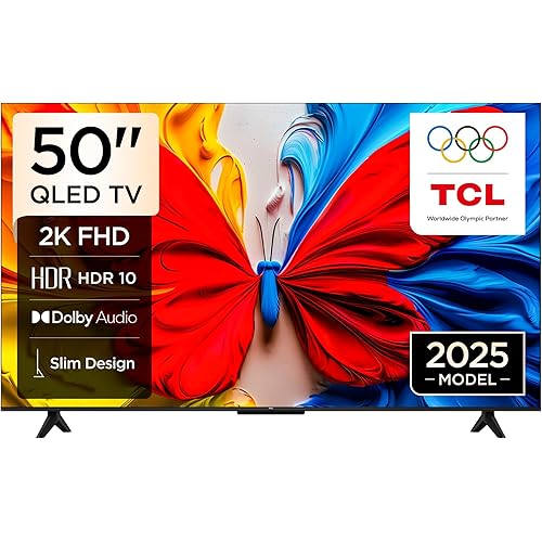 TCL 50S5K Television 50 Inch Smart TV QLED HDR 10 Google TV, Dolby Audio, Game Mode, Multiple Eye Care with Slim Design (2025 Model)