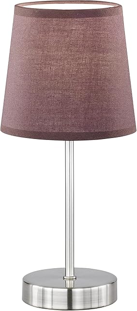Wofi Lampa stołowa Cesena 1-żarówkowa, brązowa, Ø ok. 14 cm, wysokość ok. 31 cm, abażur z tkaniny 83240151000