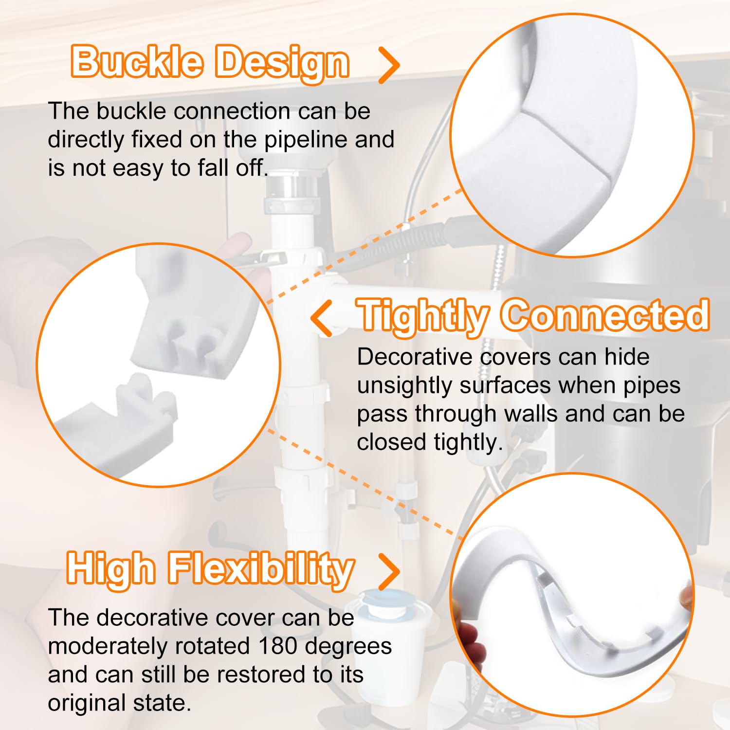 Pipe Covers - Conceal Plumbing with These 4-Pack -3