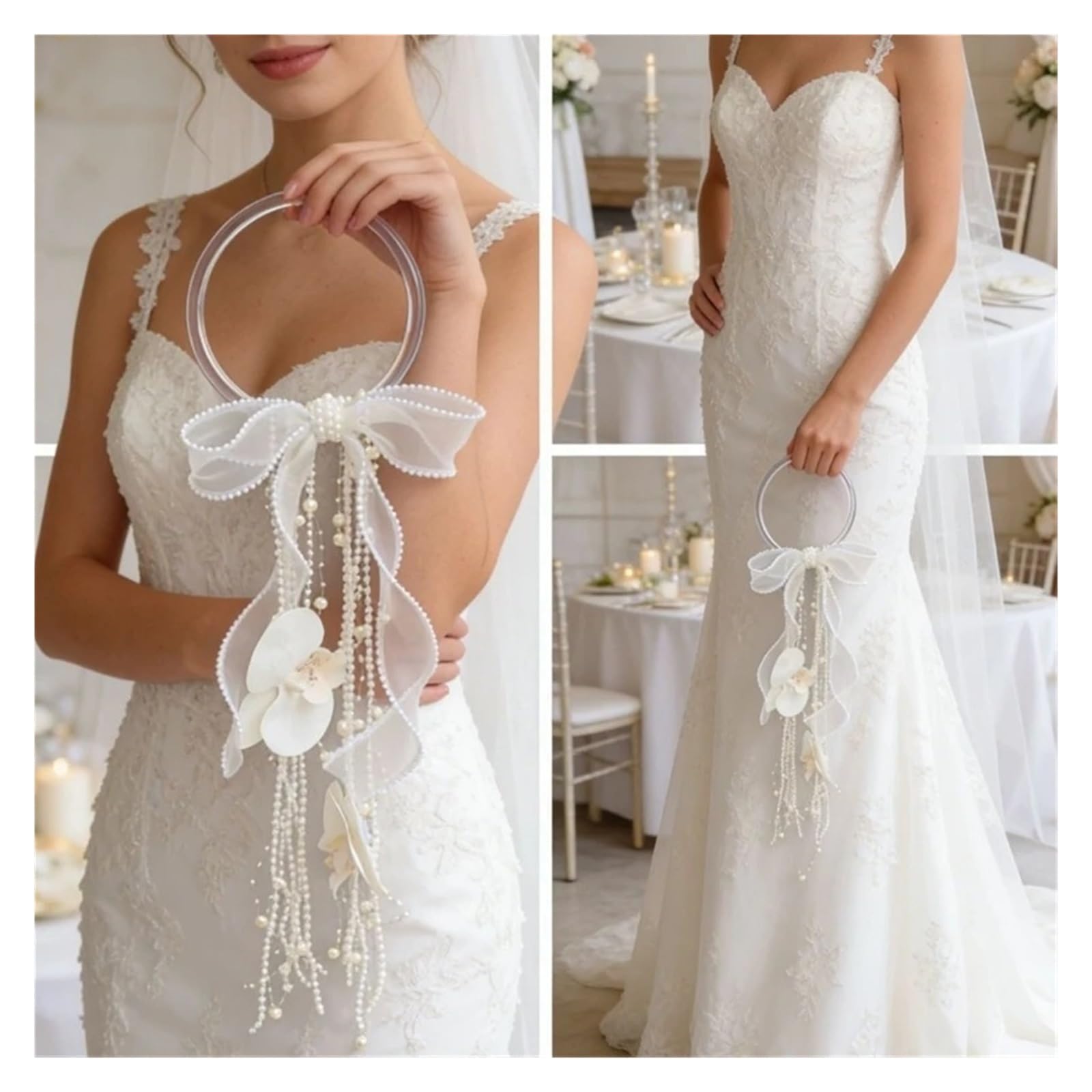 Bouquet da sposa con nappa perla orchidea farfalla