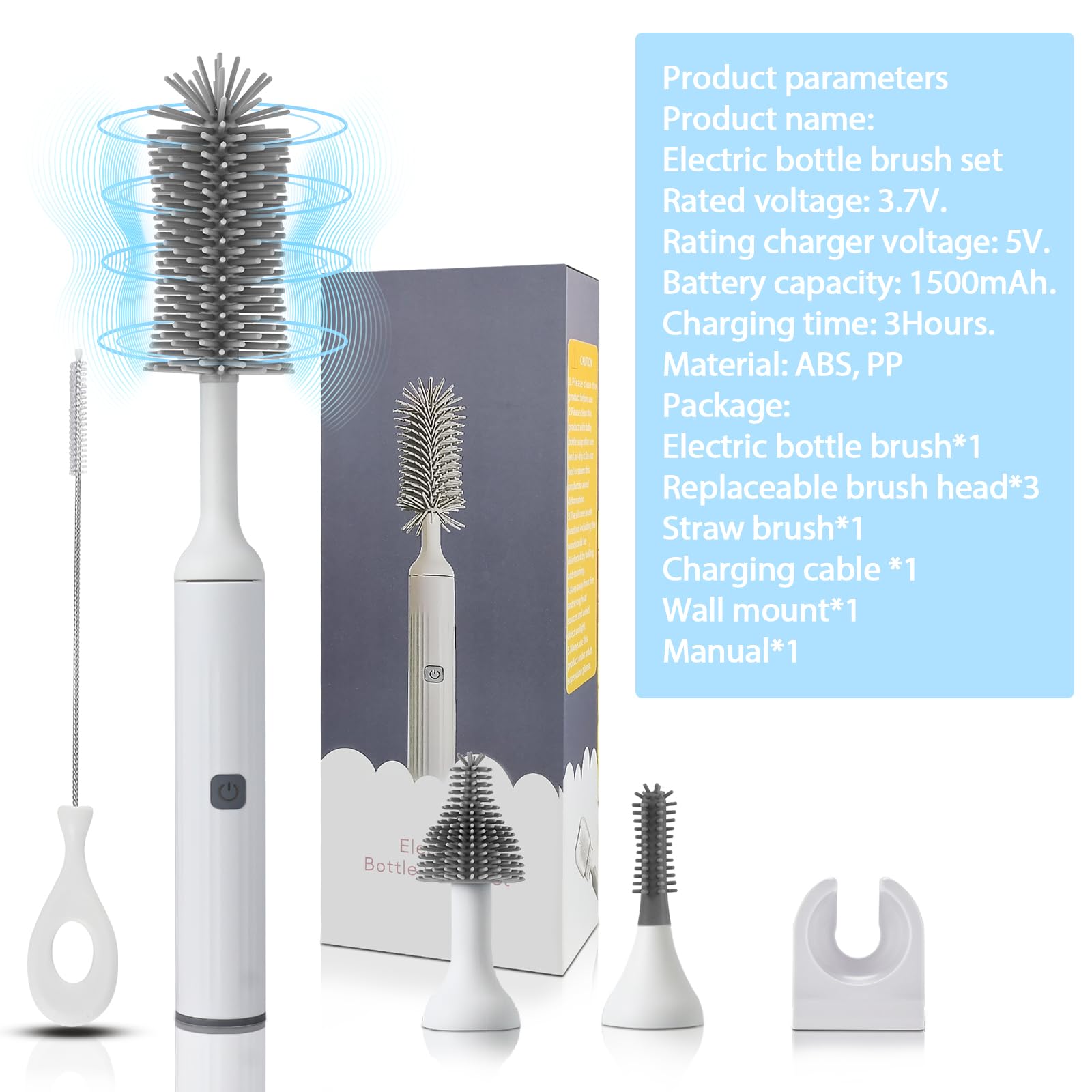 Kit limpiador de cepillo eléctrico (blanco)