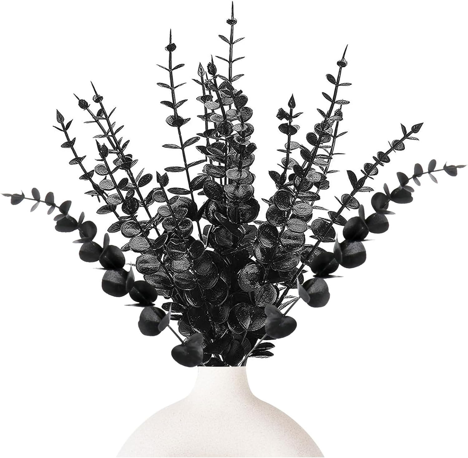 Homarket 30pcs Artificial Eucalyptus Stems Black Flowers Branches Centerpiece Home Room Bathroom
